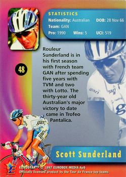 1997 Eurostar Tour de France #48 Scott Sunderland Back